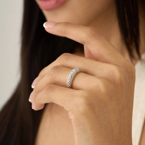 Dome Pavé Lab Grown Diamond Ring, Quilla