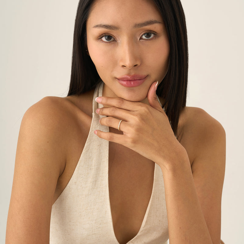 Dainty Rope Lab Grown Diamond Ring, Zelma