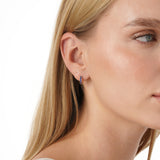 Tovi Infuse your style with the vibrant, celestial energy of our Lapis Lazuli Huggie Hoops. This exquisite pair is crafted in lustrous solid gold, featuring a comfortable small hoop lined with a continuous row of natural lapis lazuli gemstones. The gems a