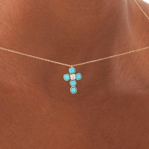 Turquoise Cross Pendant, Mirelda