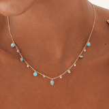 Mixed Shape Turquoise Necklace, Calyra