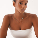 Turquoise and Lab Grown Diamond Drop Necklace, Isantha