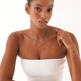 Turquoise Flower Station Necklace, Velisse