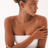 Turquoise Flower Station Necklace, Velisse