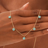 Turquoise Flower Station Necklace, Velisse