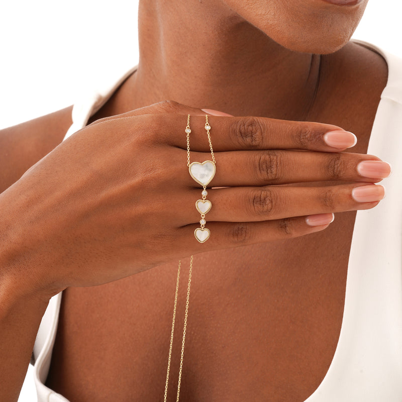 Mother of Pearl Heart Necklace, Velantra