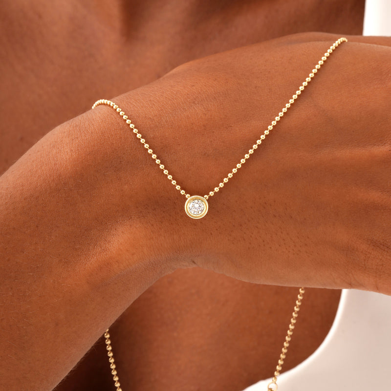 Lab Grown Diamond Ball Necklace, Caerwyn