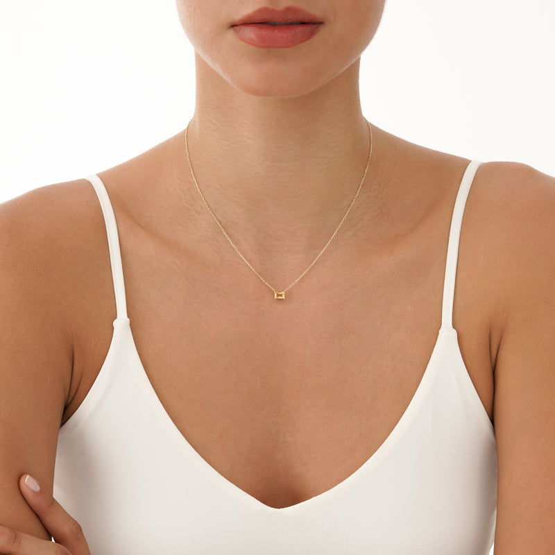 Emerald Cut Yellow Sapphire Necklace, Lexa