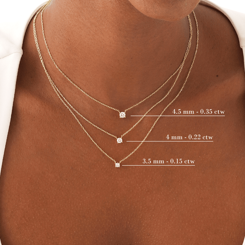 Lab Grown Diamond Solitaire Necklace, Kimberly