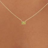Emerald Cut Peridot Necklace, Lexa