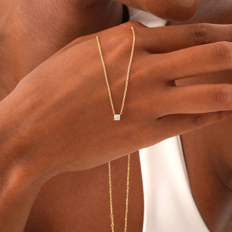 Lab Grown Diamond Solitaire Necklace, Kimberly