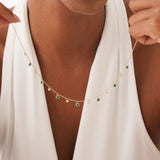 Lab Diamond and Emerald Dangle Necklace, Nyelith