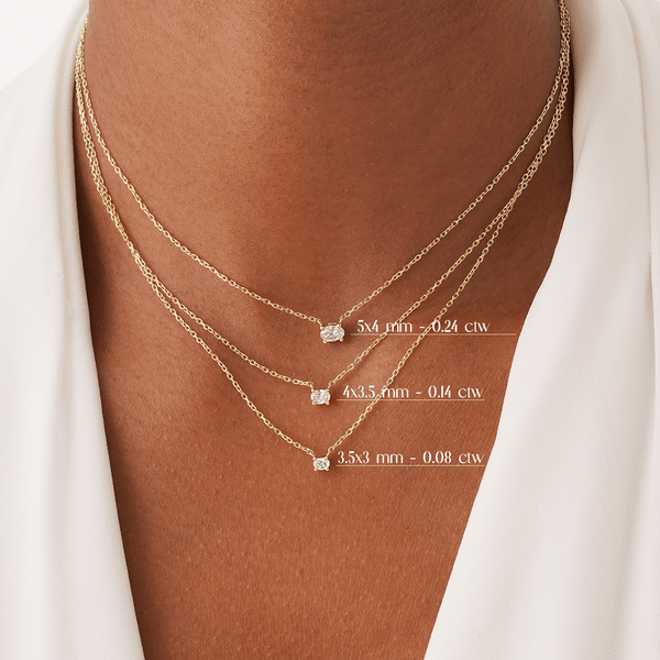 Oval Cut Lab Grown Diamond Necklace, Lazira