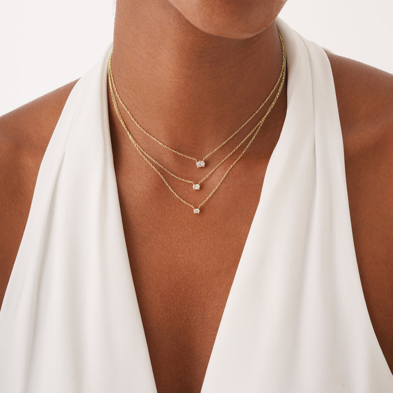 Oval Cut Lab Grown Diamond Necklace, Lazira