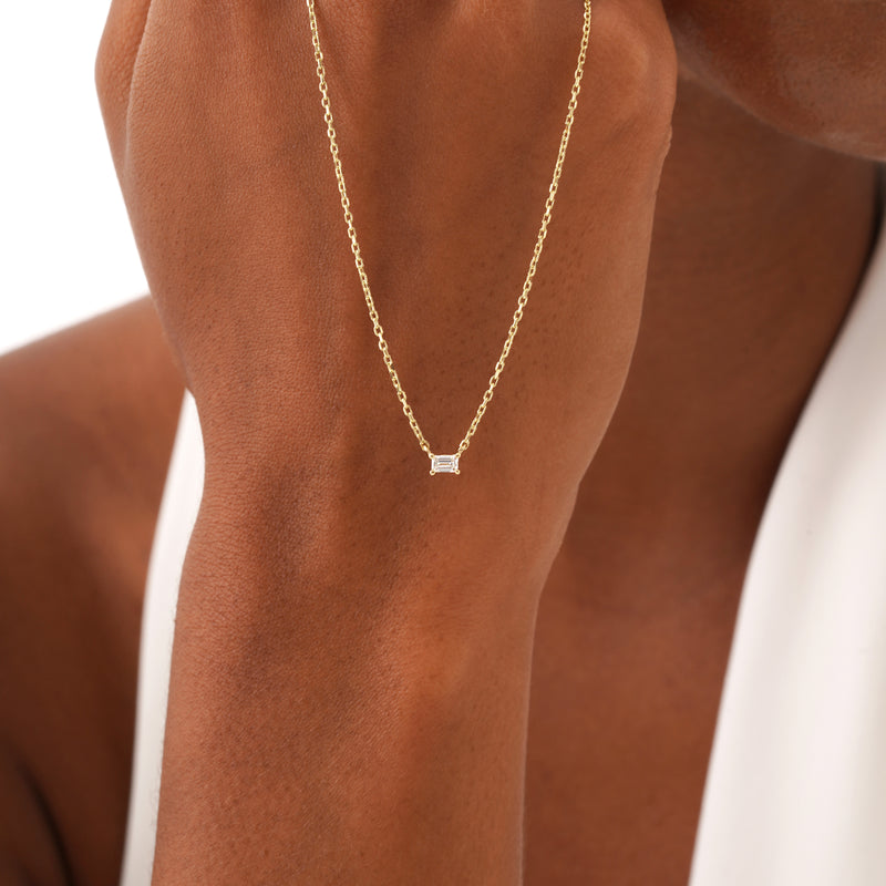 Baguette Diamond Necklace, Zaniel