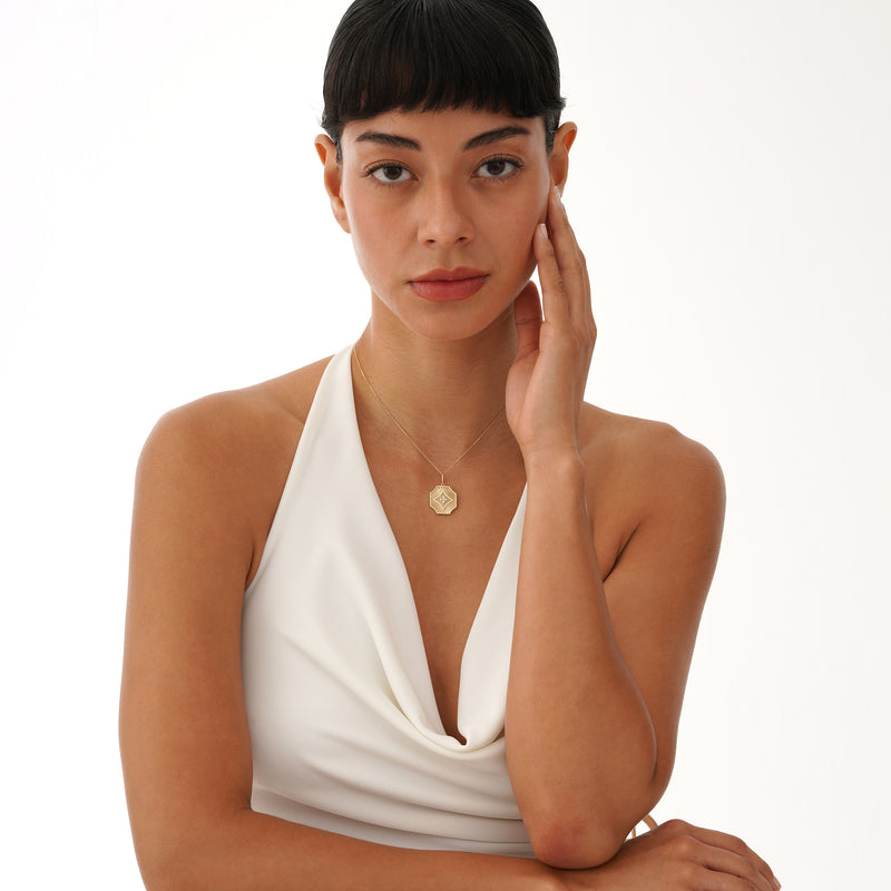 Octagon Starburst Diamond Pendant, Azlinae