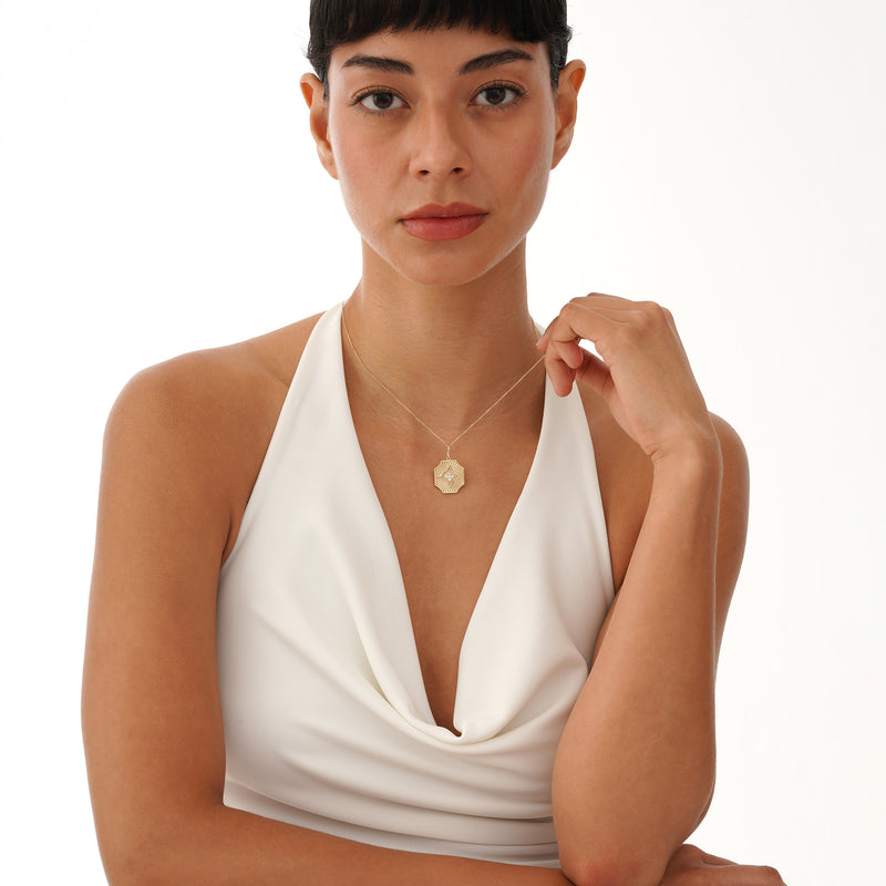 Octagon Starburst Diamond Pendant, Azlinae