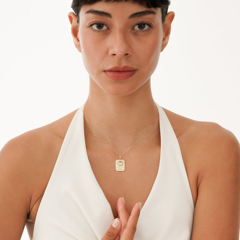 Gold Sun Tag Pendant, Seralyth