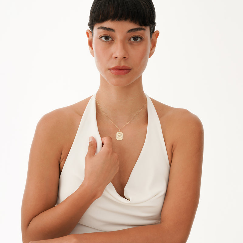 Gold Sun Tag Pendant, Seralyth