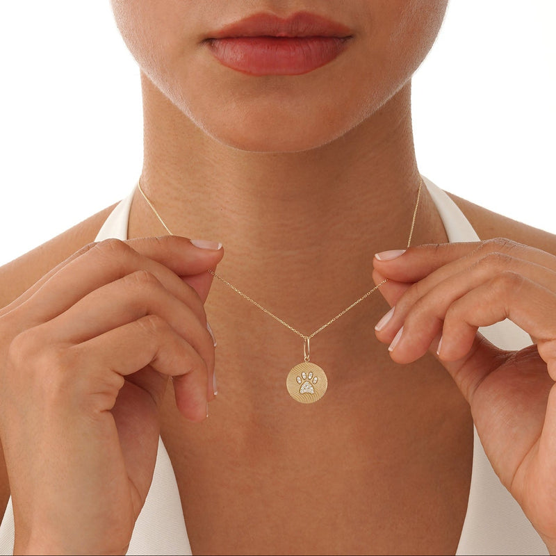 Solid Gold Dog Paw Charm, Zirelia