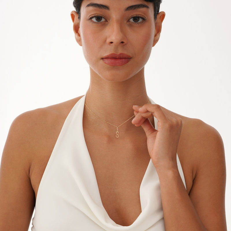 Solid Gold Initial Charm, Virelynn