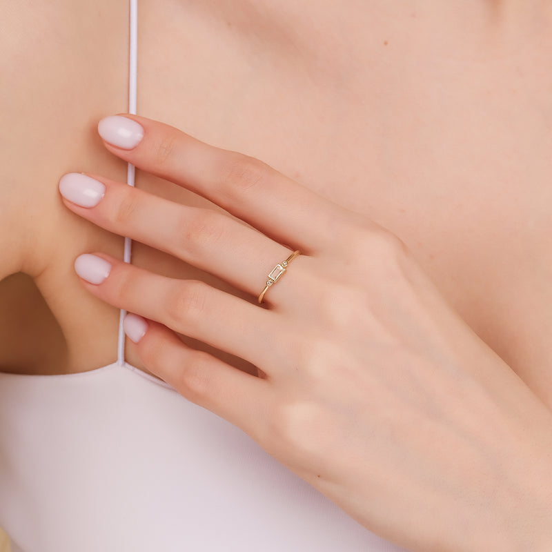 Diamond and Morganite Ring, Amelia