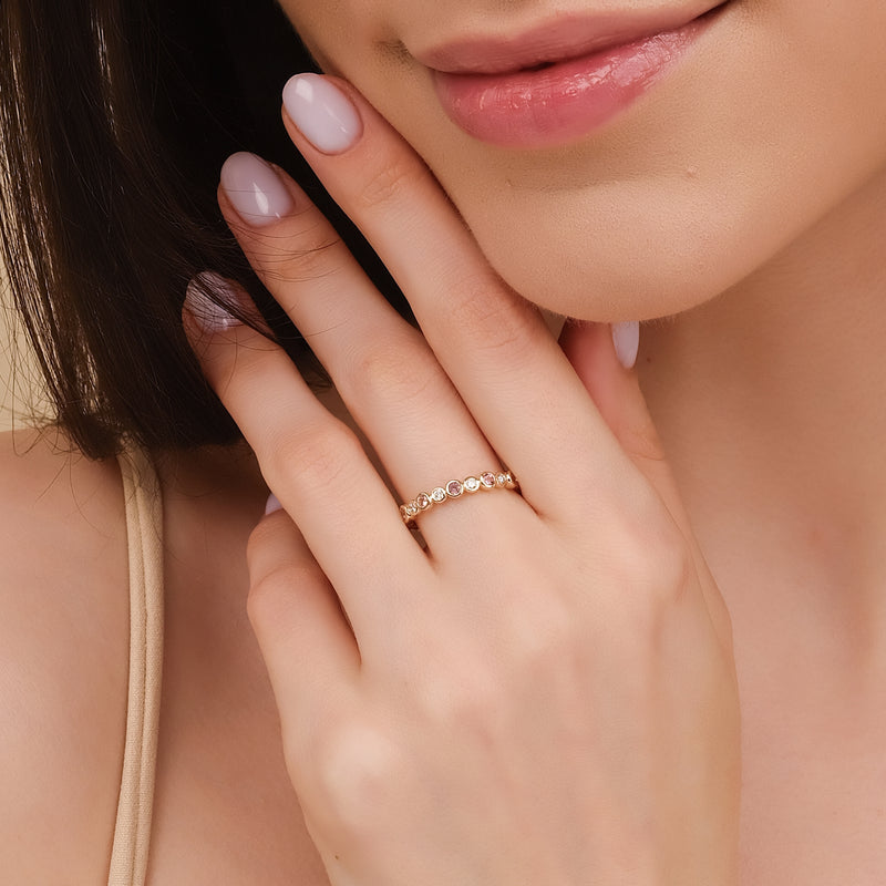 september birthstone bezel set band