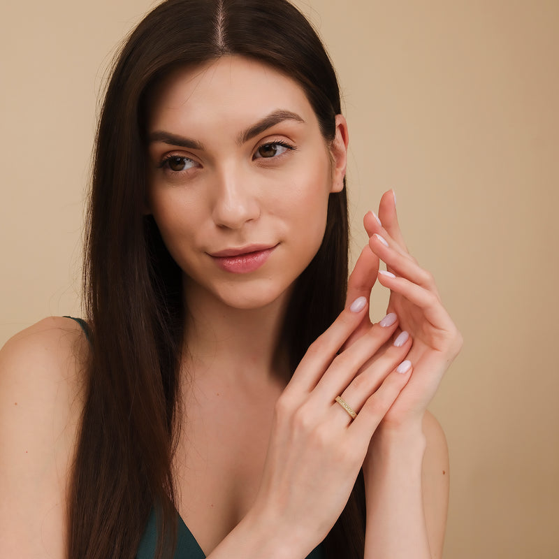 textured thick design bridal ring