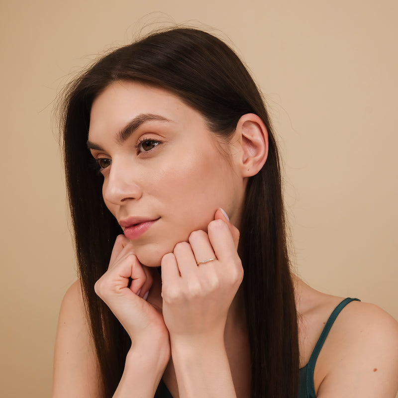 handmade diamond ring in solid gold