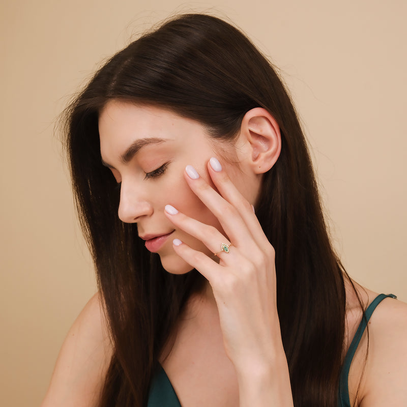 petite natural gemstones ring