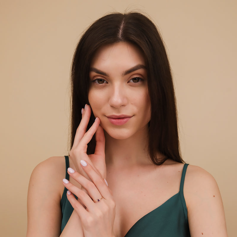 february birthstone band