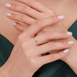 Solid Gold Stackable Fluted Design Ring