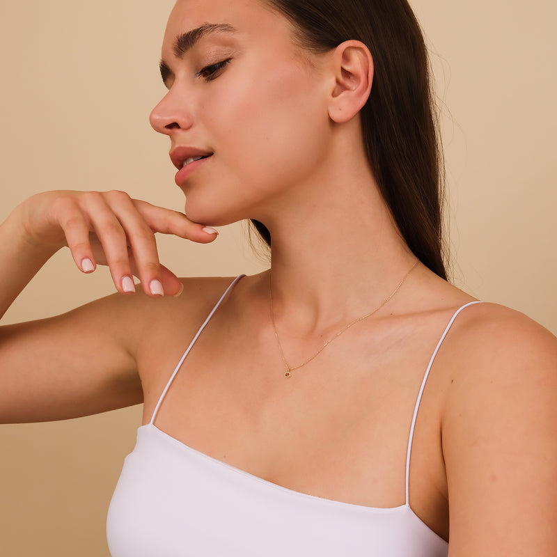 petite natural citrine necklace