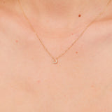 dainty horseshoe pendant necklace in solid gold