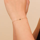 cable chain handmade single black diamond bracelet