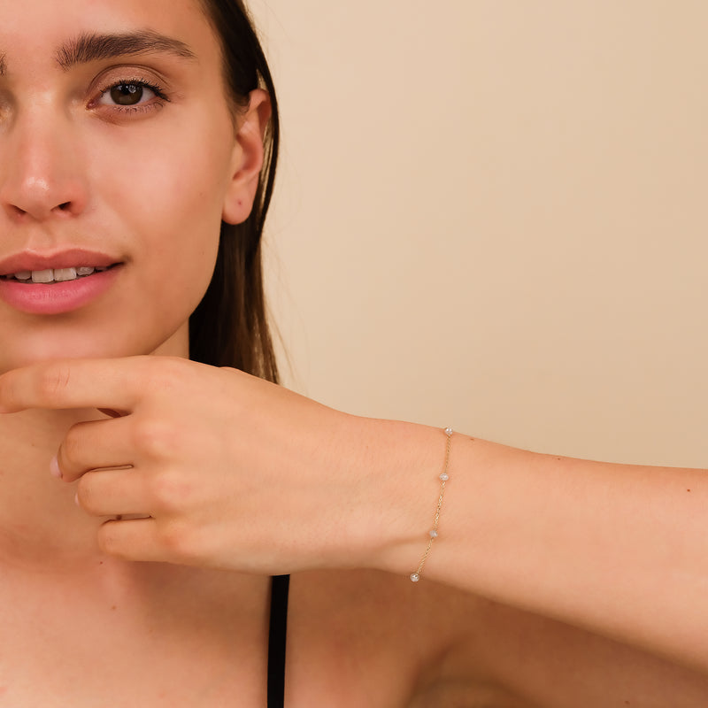 salt pepper diamond station bracelet