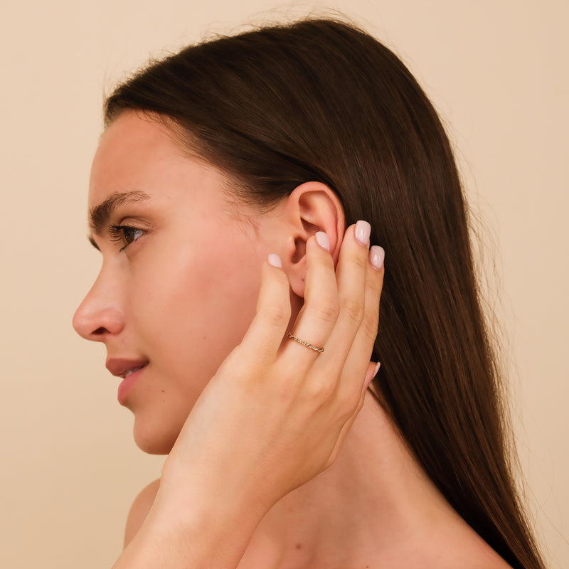 solid gold twisted braided ring