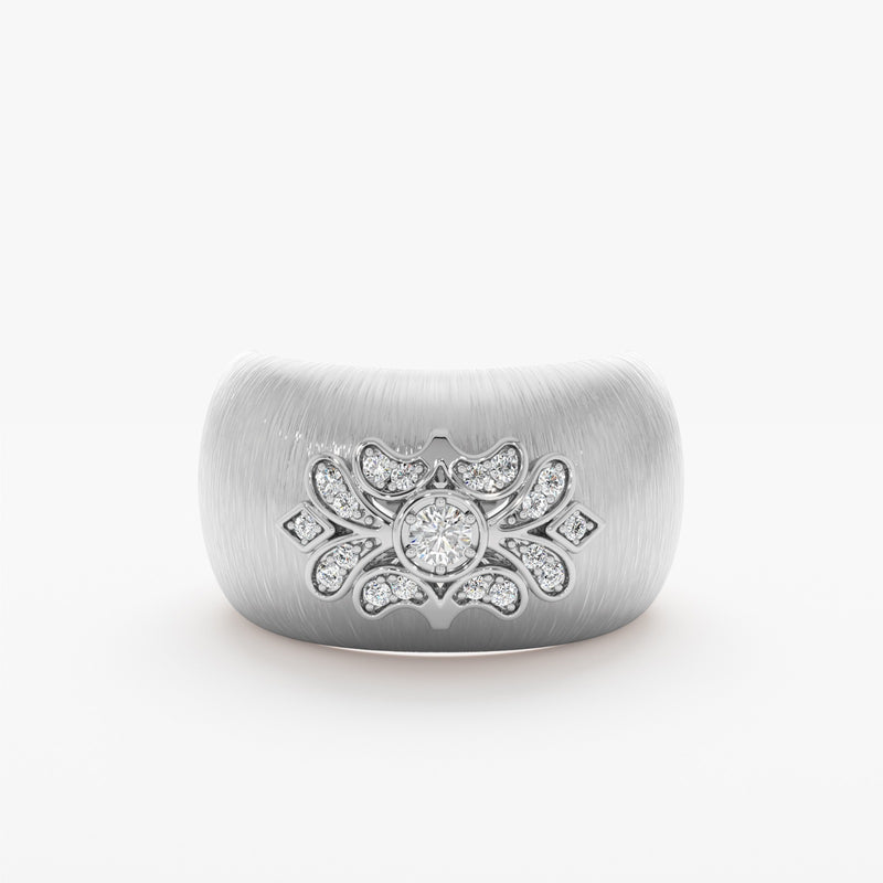 Vintage Floral Diamond Dome Ring, Theodora