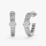 Spiral Pattern Diamond Hoop Earrings, Mariam