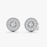 Lab Grown Diamond Halo Stud Earrings, Xylina