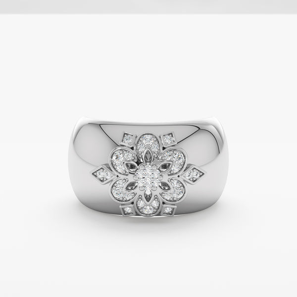 Floral Diamond Dome Ring, Araceli