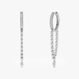 Diamond Chain Hoop Earrings, Luniva