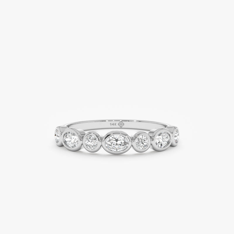 Oval & Round Lab Grown Diamond Wedding Band, Thalassa