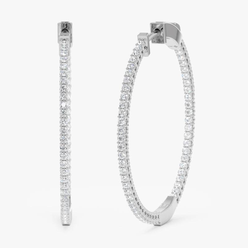 35 mm Inside-Out Natural Diamond Hoops, Kylee