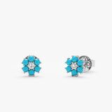 Petite Turquoise Flower Studs, Velisse