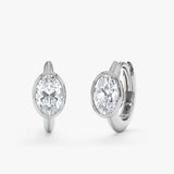 Oval Cut Lab Grown Diamond Huggie, Aniko