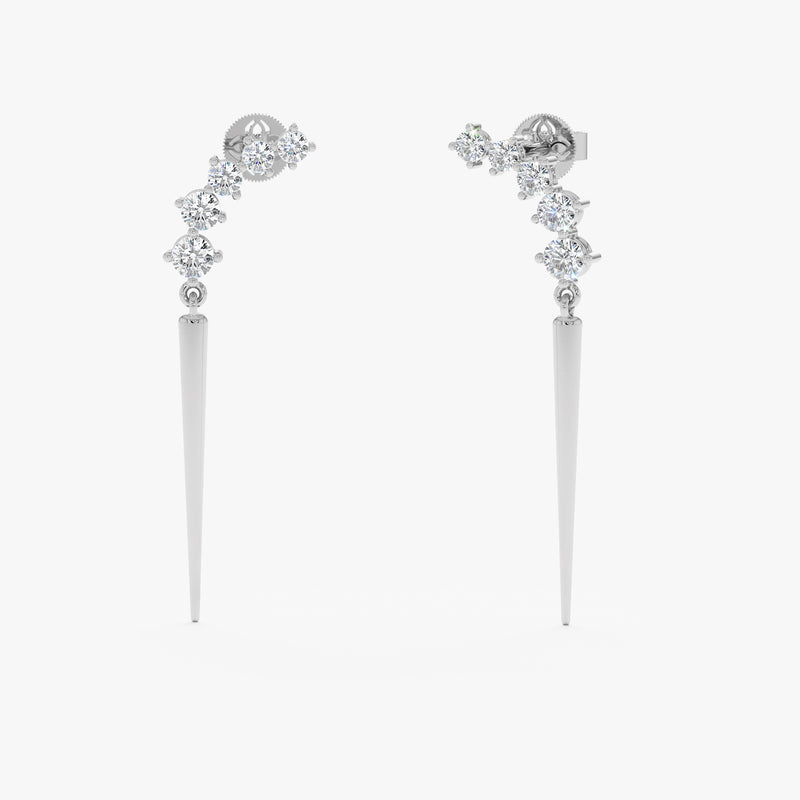 Lab Grown Diamond Spike Earrings, Maevina