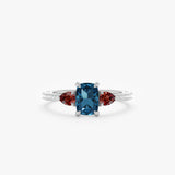 Three Stone Blue Topaz Cocktail Ring, Maelis