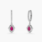 Tourmaline & Diamond Dangle Hoops, Naenia
