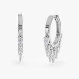 Diamond Dangle Huggie Hoop Earrings, Zephania